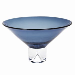 Monaco Midnight Blue European Mouth-Blown Crystal 11 Bowl