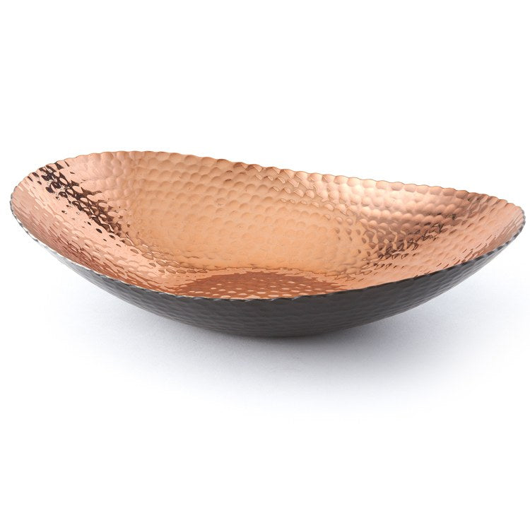 Eclipse 14.75 x 11 Black/Copper Oval Aluminum Bowl - Image 2