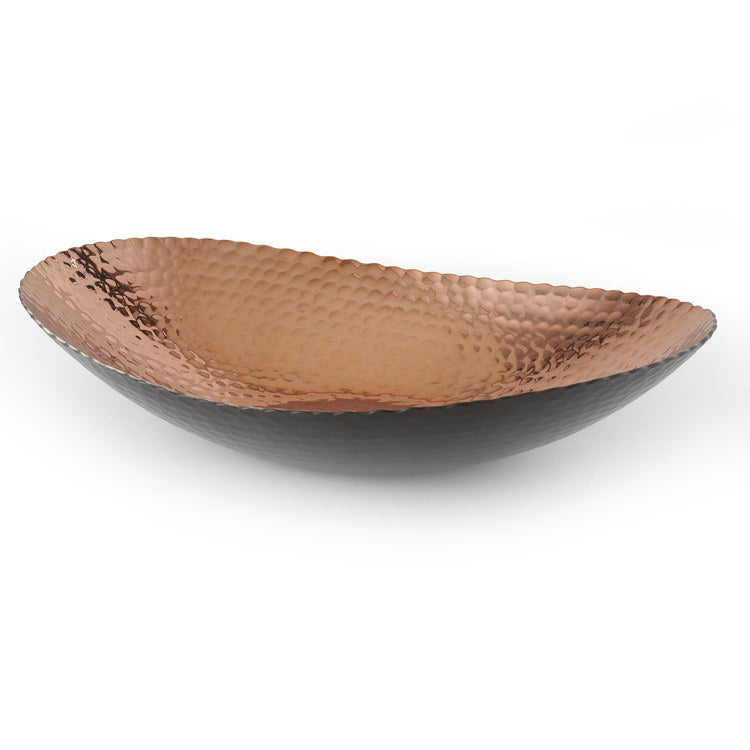 Eclipse 14.75 x 11 Black/Copper Oval Aluminum Bowl - Image 3