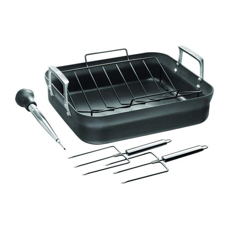 Motion 16 x 14 Hard Anodized Nonstick Aluminum Roasting Pan